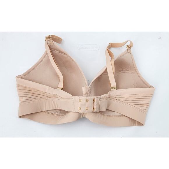 New NWOT ThirdLove 24/7 Nude Seamless Stripe Wireless Bra 36 C - Picture 4 of 9